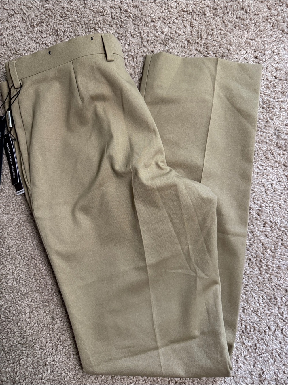 Michael Kors Khaki Flat-Front Chinos - Light Tan - Picture 4 of 5